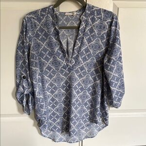 Blue Patterned Women's Top